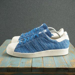 Adidas S81326 Womens Originals Superstar 80's W Surf Blue Sneakers Leather Sz 11